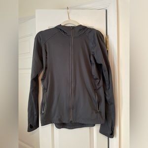 Athleta Half Mile Hoodie Jacket, Gray, Size L